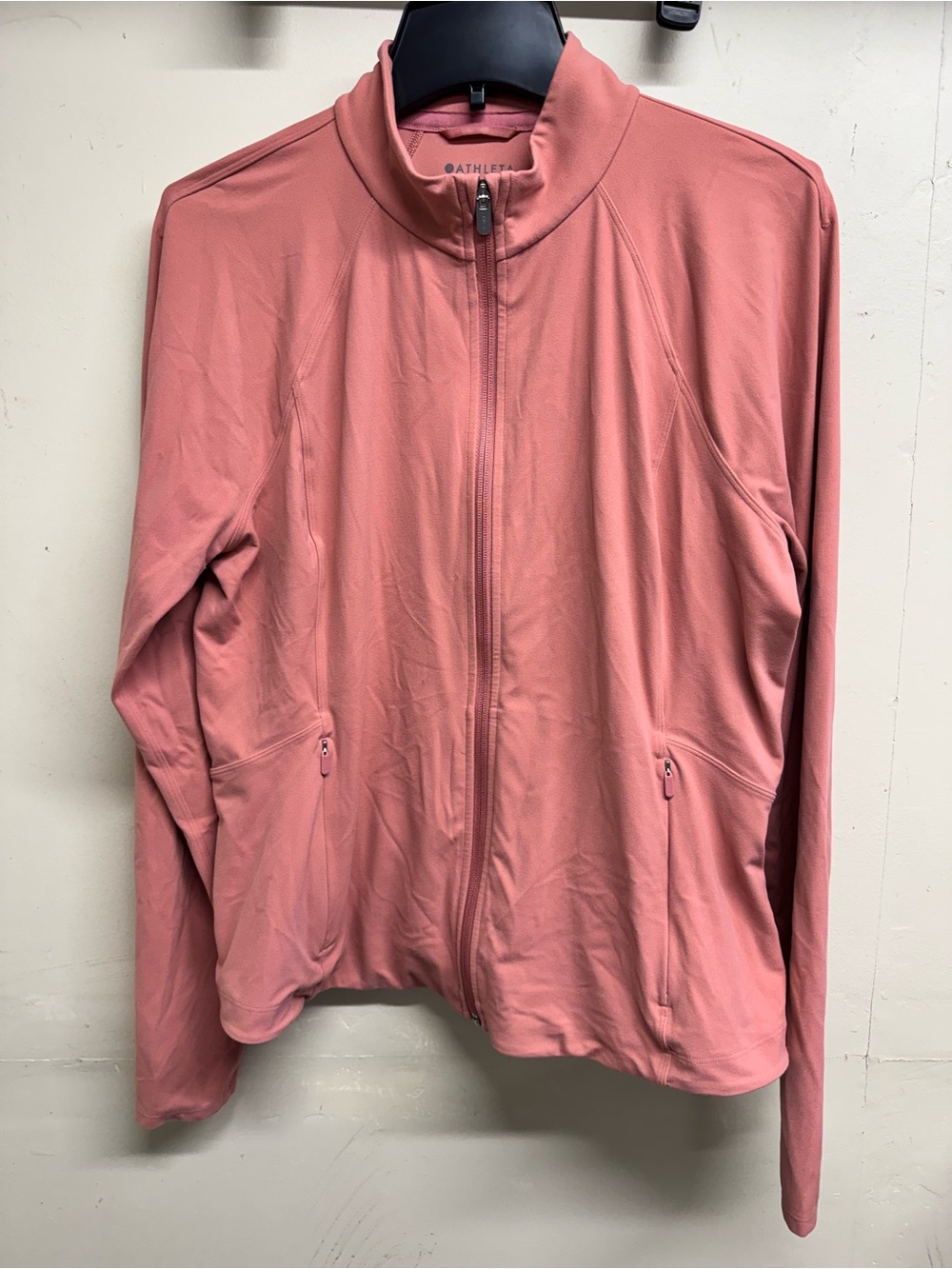 Athleta Women’s Full Zip Dusty Rose Full-Zip Jacket Structured Mock Neck Size XL